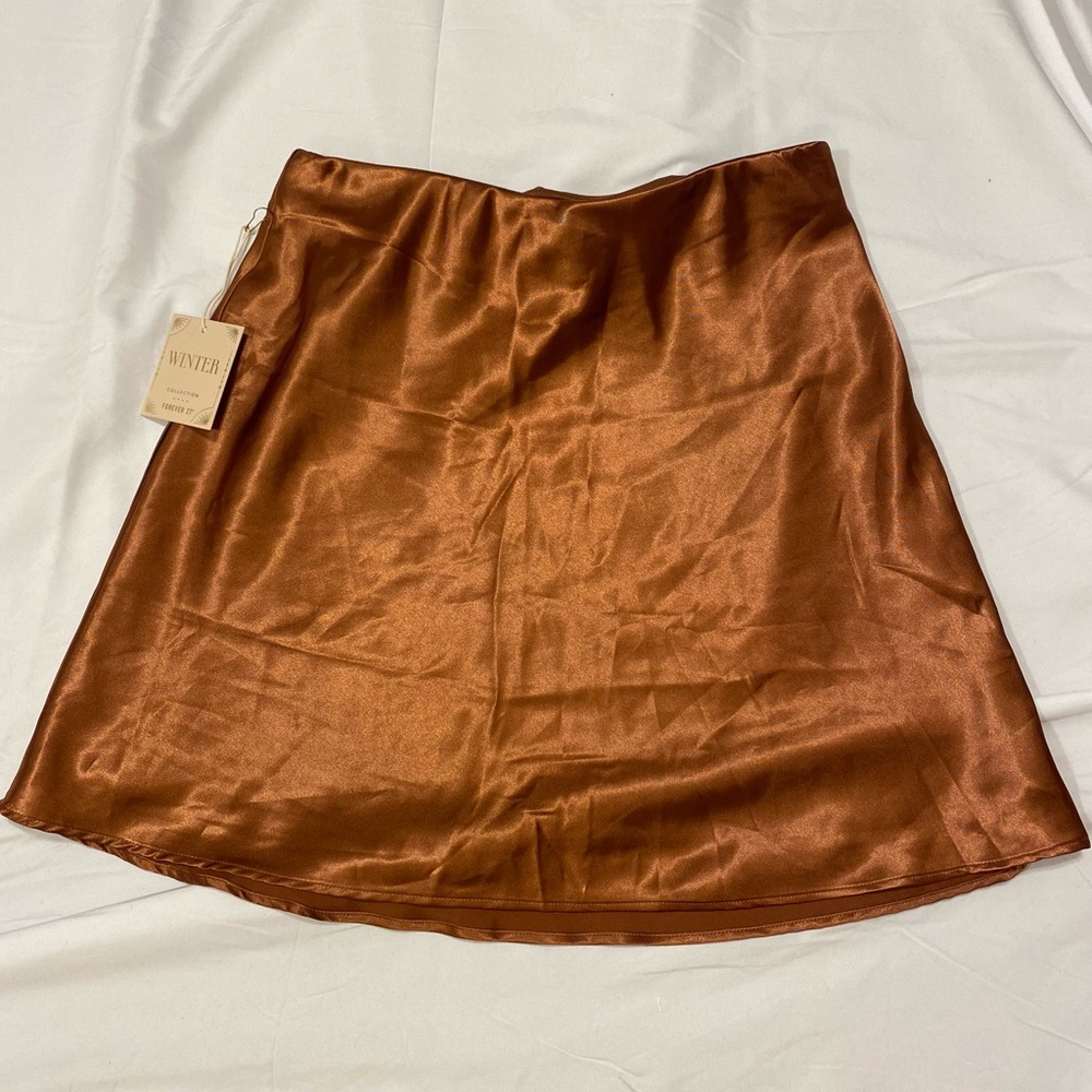 Copper/Rose Gold Forever 21 Mini Skirt Size Small